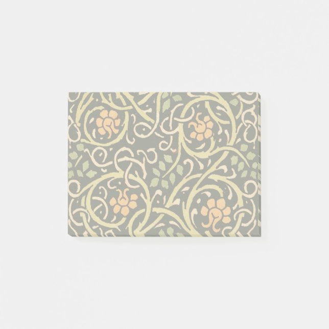 William Morris Black Floral Art Print Design Post-it Notes (Front)
