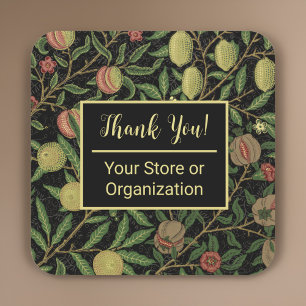 William Morris Black Gold Company Custom Thank You Square Sticker