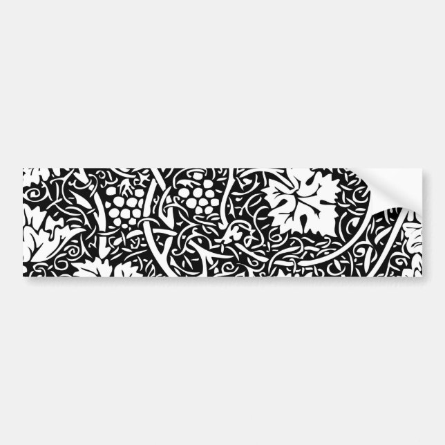 William Morris Black White Grape Vine Bumper Sticker (Front)
