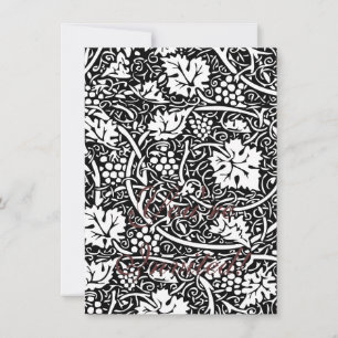 William Morris Black White Grape Vine Invitation