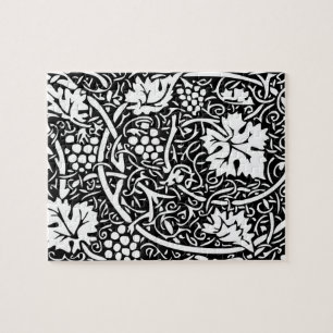William Morris Black White Grape Vine Jigsaw Puzzle