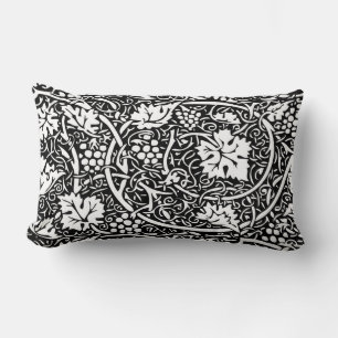 William Morris Black White Grape Vine Lumbar Cushion