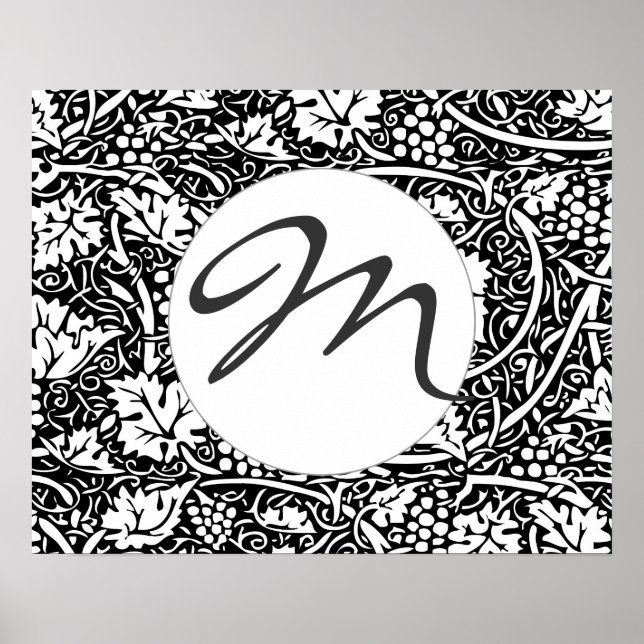 William Morris Black White Grape Vine Poster (Front)