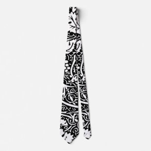 William Morris Black White Grape Vine Tie
