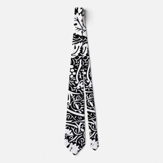 William Morris Black White Grape Vine Tie (Front)