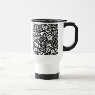 William Morris Black White Grape Vine Travel Mug