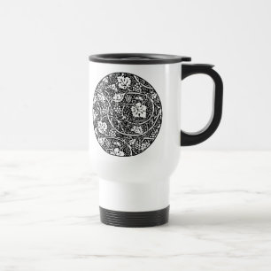 William Morris Black White Grape Vine Travel Mug