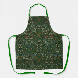 William Morris Blackthorn Blue White Green Floral Apron