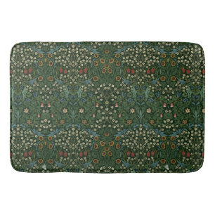 William Morris Blackthorn Blue White Green Floral Bath Mat
