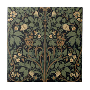 William Morris Blackthorn Floral Art Nouveau Ceramic Tile