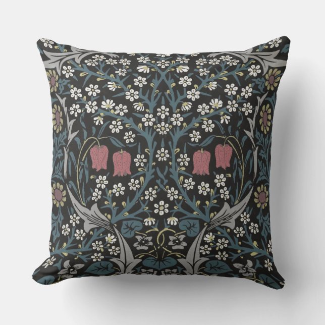 William Morris Blackthorn Floral Art Nouveau Cushion (Front)
