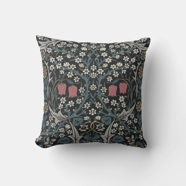 William Morris Blackthorn Floral Art Nouveau Cushion (Front)