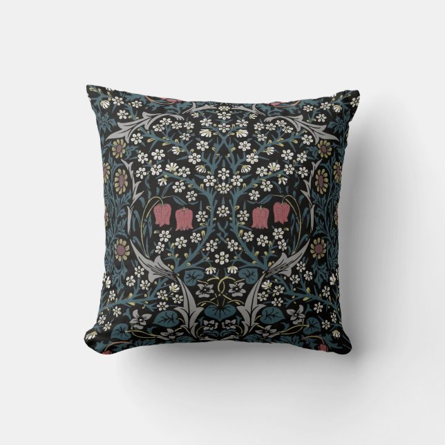 William Morris Blackthorn Floral Art Nouveau Cushion (Front)