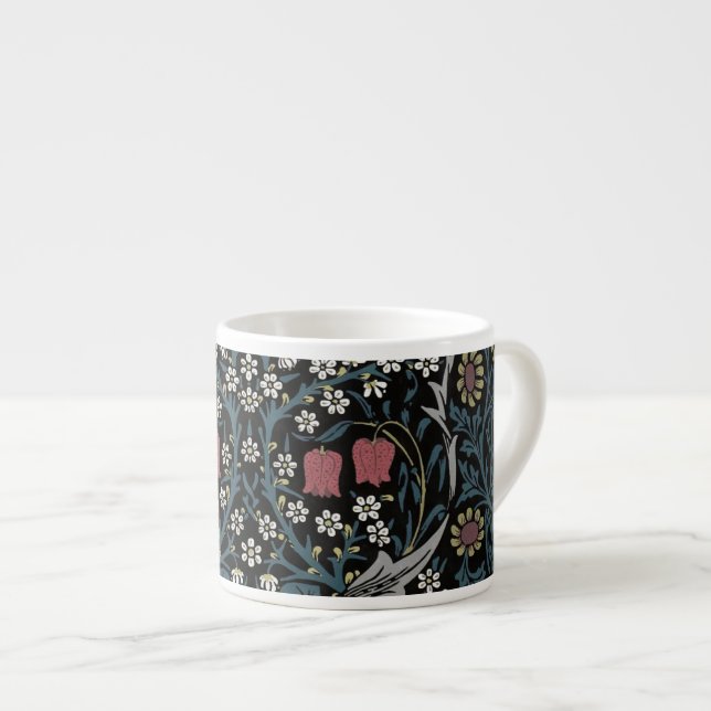 William Morris Blackthorn Floral Art Nouveau Espresso Cup (Front Right)