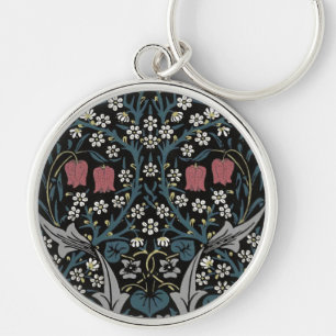William Morris Blackthorn Floral Art Nouveau Key Ring