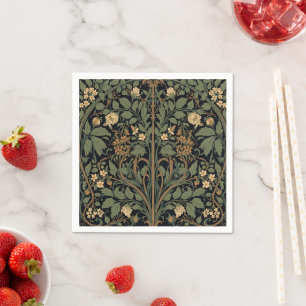 William Morris Blackthorn Floral Art Nouveau Napkin