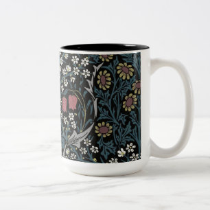 William Morris Blackthorn Floral Art Nouveau Two-Tone Coffee Mug