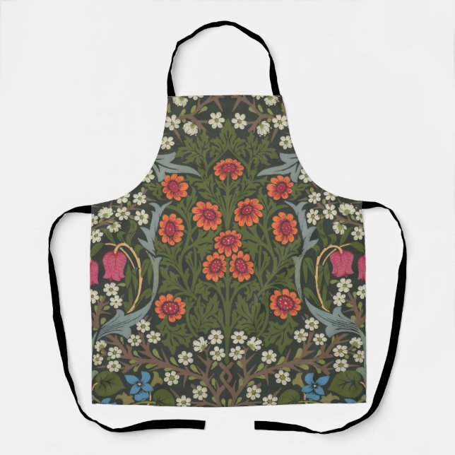 William Morris Blackthorn Garden Flower Classic Apron (Front)