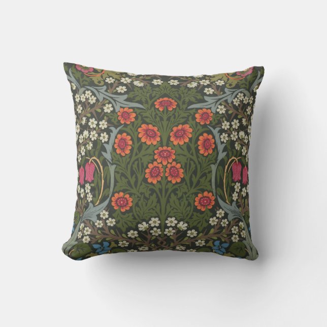 William Morris Blackthorn Garden Flower Classic Cushion (Front)