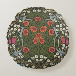 William Morris Blackthorn Garden Flower Classic Round Cushion