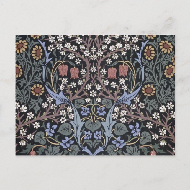 William Morris - Blackthorn Pattern Holiday Postcard (Front)