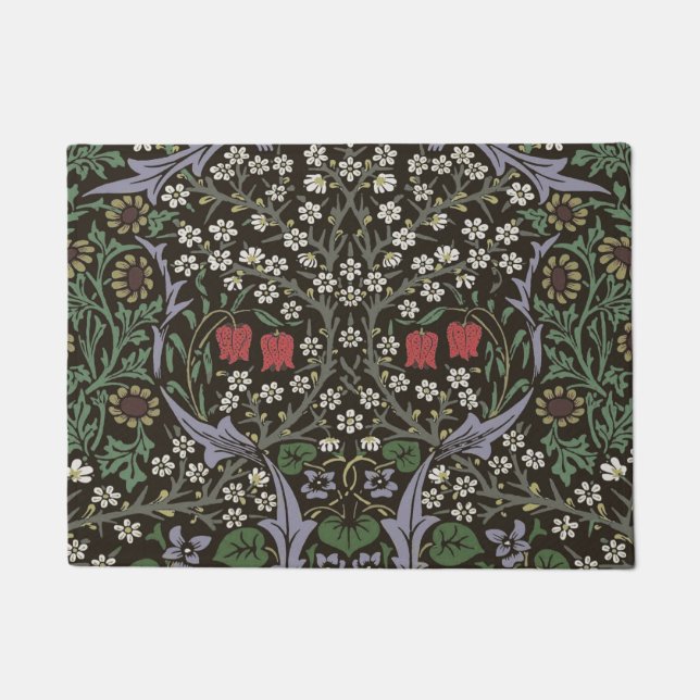 William Morris Blackthorn Tapestry Floral Doormat (Front)