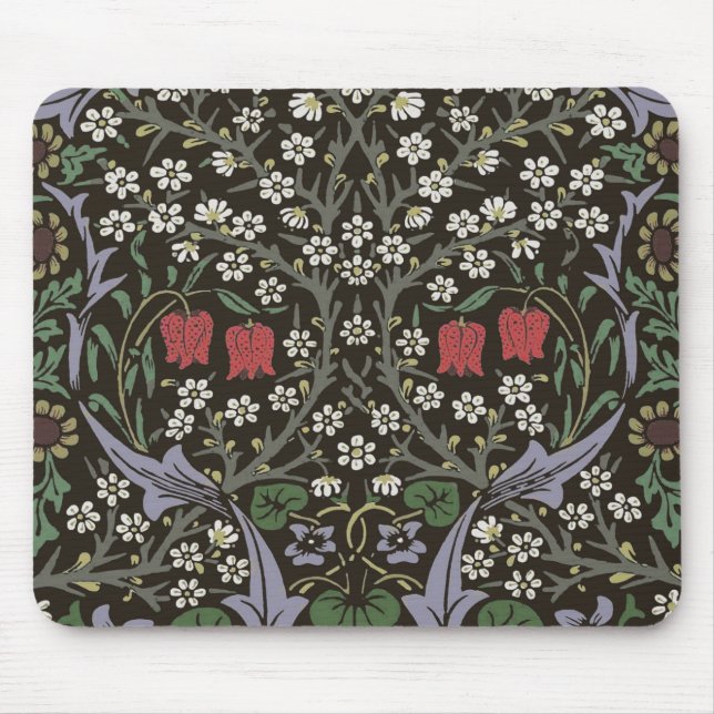 William Morris Blackthorn Tapestry Floral Mouse Pad (Front)