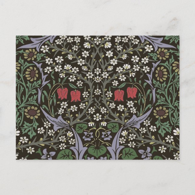 William Morris Blackthorn Tapestry Floral Postcard (Front)
