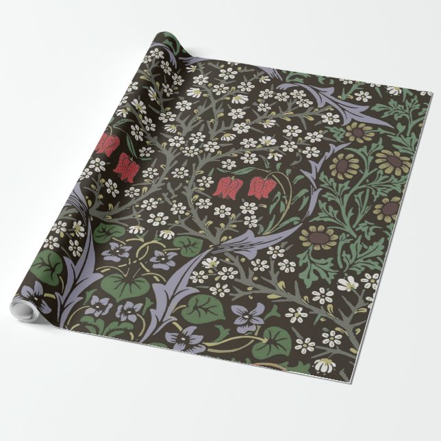William Morris Blackthorn Tapestry Floral Wrapping Paper (Unrolled)
