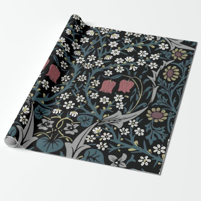 William Morris Blackthorn Wrapping Paper (Unrolled)