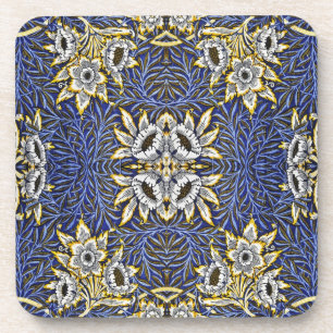 William Morris Blue and Gold Tulip Willow Design Coaster