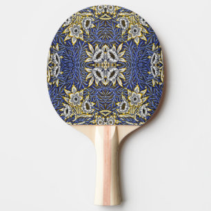 William Morris Blue and Gold Tulip Willow Design Ping Pong Paddle