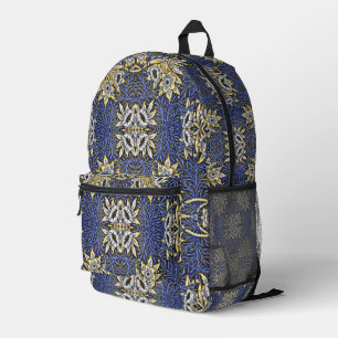 William Morris Blue and Gold Tulip Willow Design Printed Backpack
