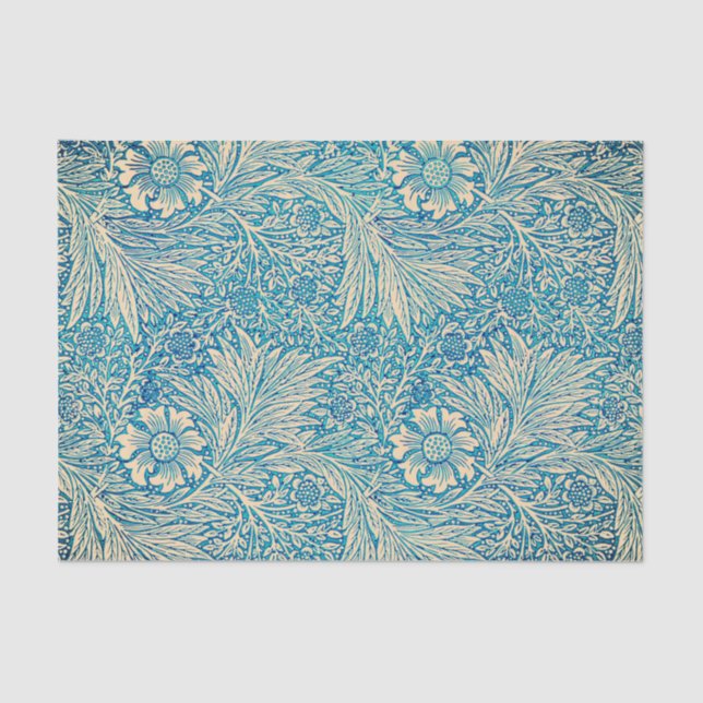 William Morris BLUE AND PEACH FLORAL Tissue Paper (Front)
