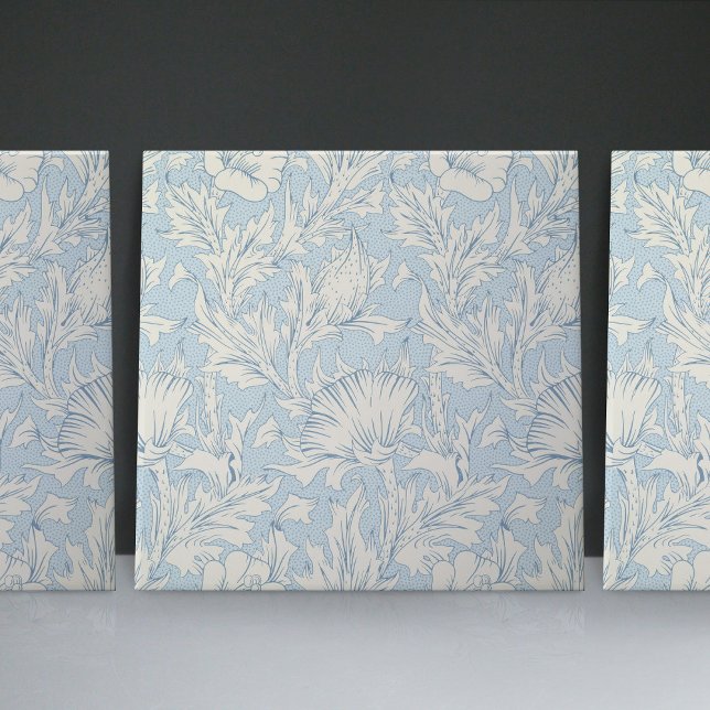 William Morris Blue Art Nouveau Floral Pattern Ceramic Tile (Creator Uploaded)