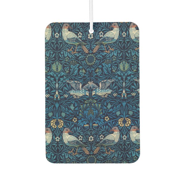 William Morris Blue Birds Tapestry Classic Car Air Freshener (Front)