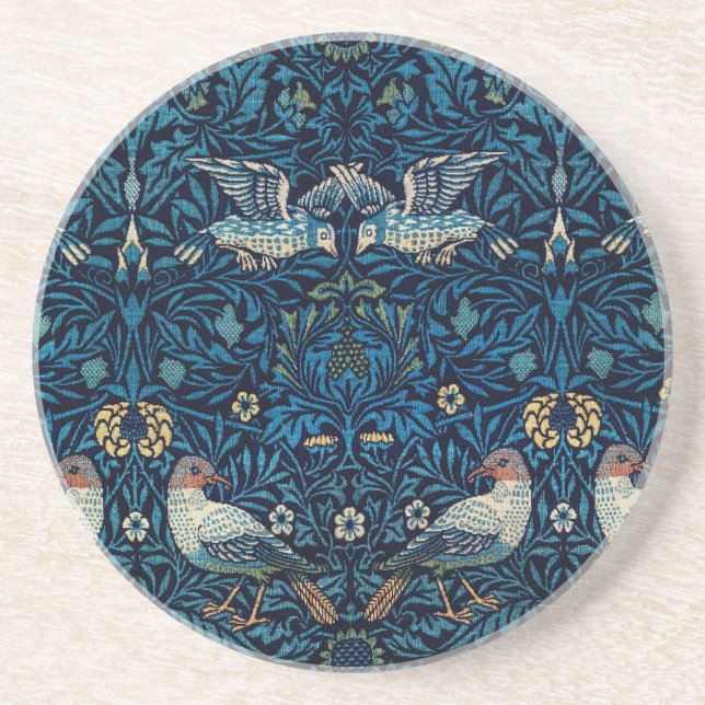 William Morris Blue Birds Tapestry Classic Coaster (Front)