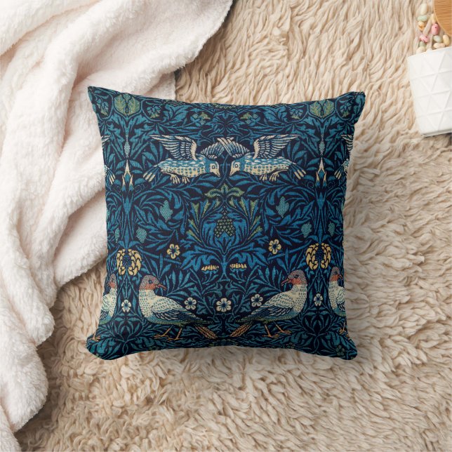 William Morris Blue Birds Tapestry Classic Cushion (Blanket)