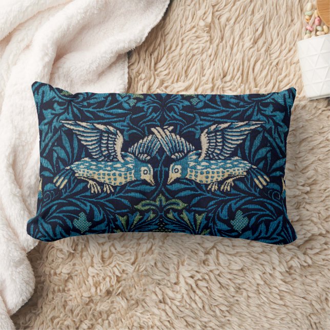 William Morris Blue Birds Tapestry Classic Lumbar Cushion (Blanket)