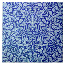 William Morris Blue Design Ceramic Tile.