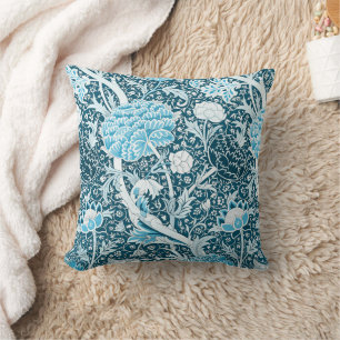 William Morris Blue Floral Pattern Pre-Raphaelites Cushion