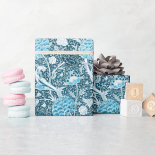 William Morris Blue Floral Pattern Pre-Raphaelites Wrapping Paper