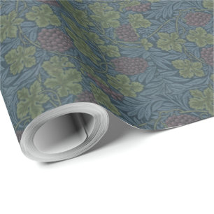William Morris Blue Floral Vine Wallpaper Design Wrapping Paper