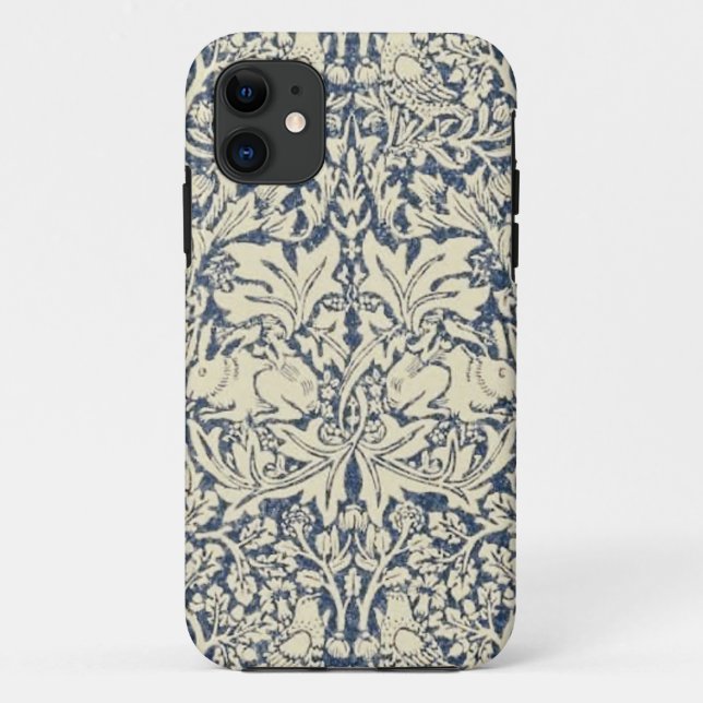 William Morris, Blue grey, pattern,art nouveau,vin Case-Mate iPhone Case (Back)