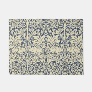 William Morris, Blue grey, pattern,art nouveau,vin Doormat