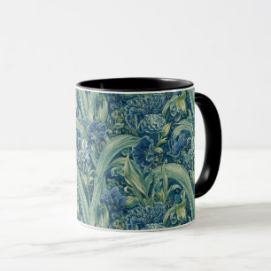 William Morris Blue Iris vintage floral pattern Mug