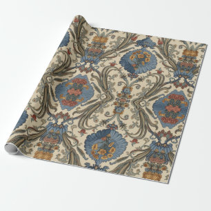 William Morris Blue Iris vintage floral pattern Wrapping Paper
