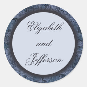 William Morris Blue Leaves Monogrammed Sticker