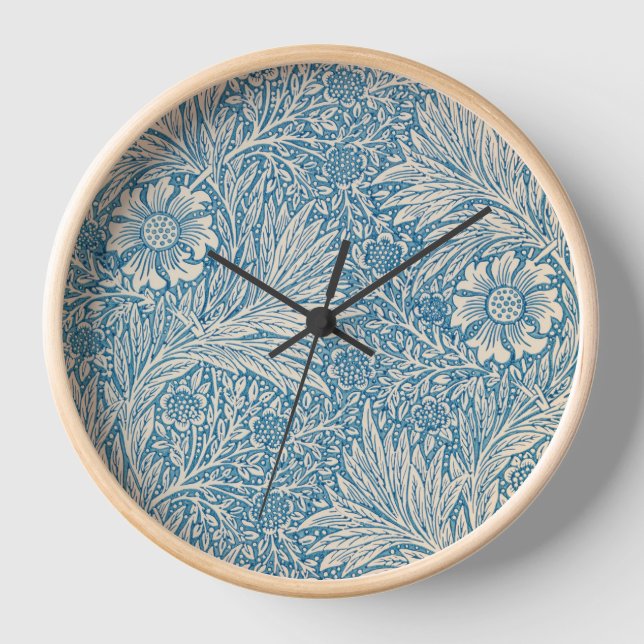 William Morris - Blue Marigold Floral Clock (Front)