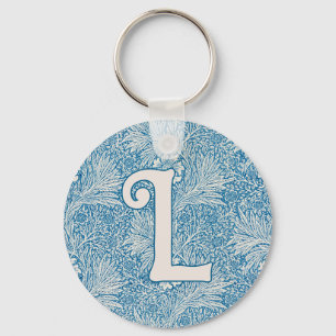 William Morris Blue Marigold Monogram Key Ring